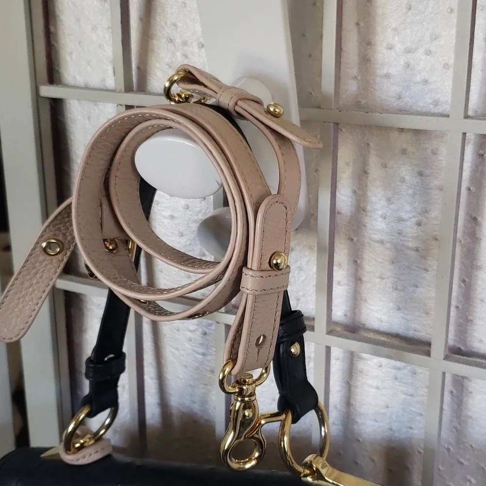 Badgley Mischka nude and black crossbody and handbag